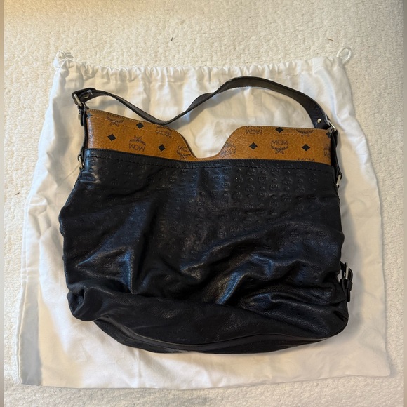 MCM Black and Brown Leather Hobo Bag - Picture 3 of 9